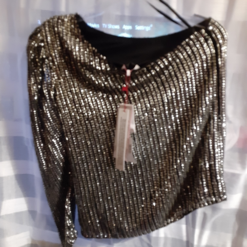Parker one shoulder sequin blouse - Picture 4 of 5